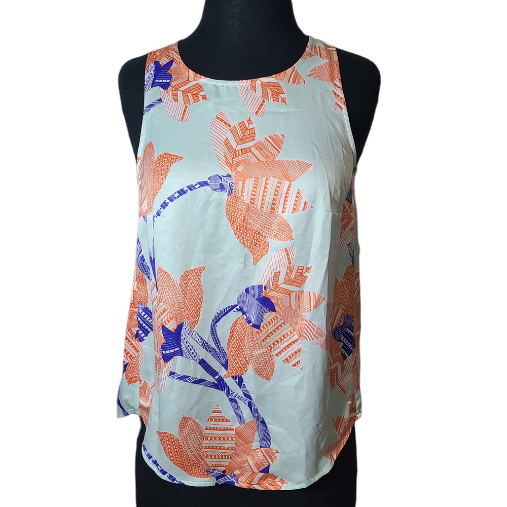 Daniel Rainn top blouse crew neck sleeveless sz petite Small